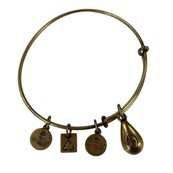 Alex and Ani December Birth Month Charm Rafaelian Gold Finish Bangle Bracelet - Picture 4 of 5